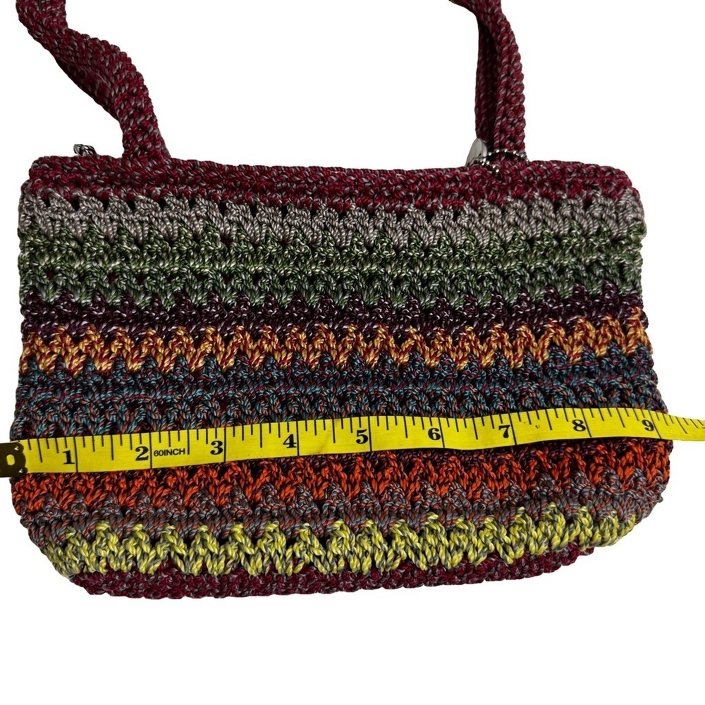 The Sak Multicolor Crochet Small Handbag Zip Closure Inside Zip Pocket Vintage - Picture 13 of 13